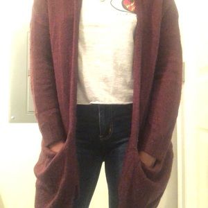 Maroon oversized cardigan